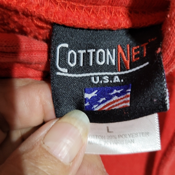 (4014) Cherokee NC. Cotton Net, USA Pouch pocket, Size Large Red, - Picture 6 of 8